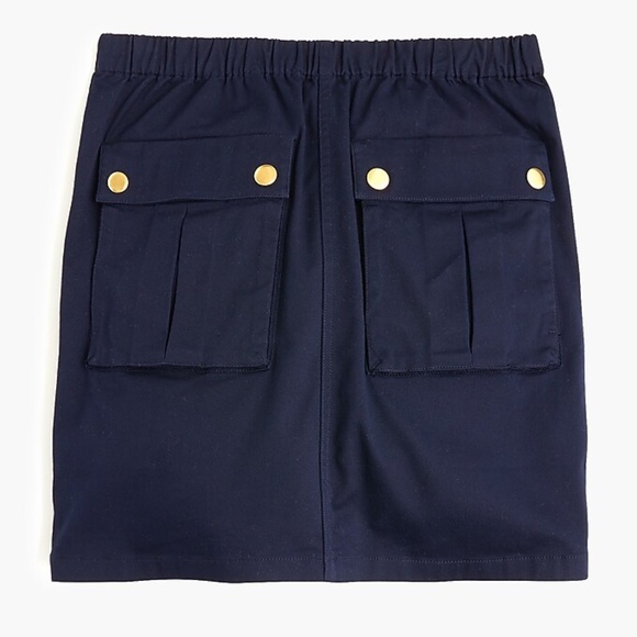 New J.CREW Size XS Pull On Mini Skirt with Patch Pockets in Navy NWT - Picture 2 of 7